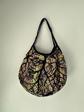 Gianfranco Ferré Abstract Printed Hobo Bag in Green & Pink